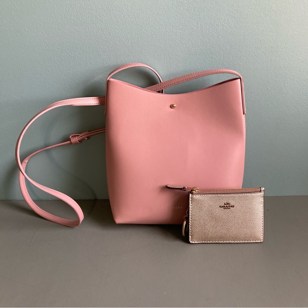 NWT Coach metallic wristlet wallet & Anthropologie Samara peony bag crossbody